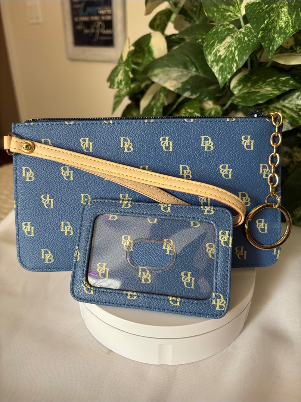 Dooney & Bourke Blue Wristlet with Card Case